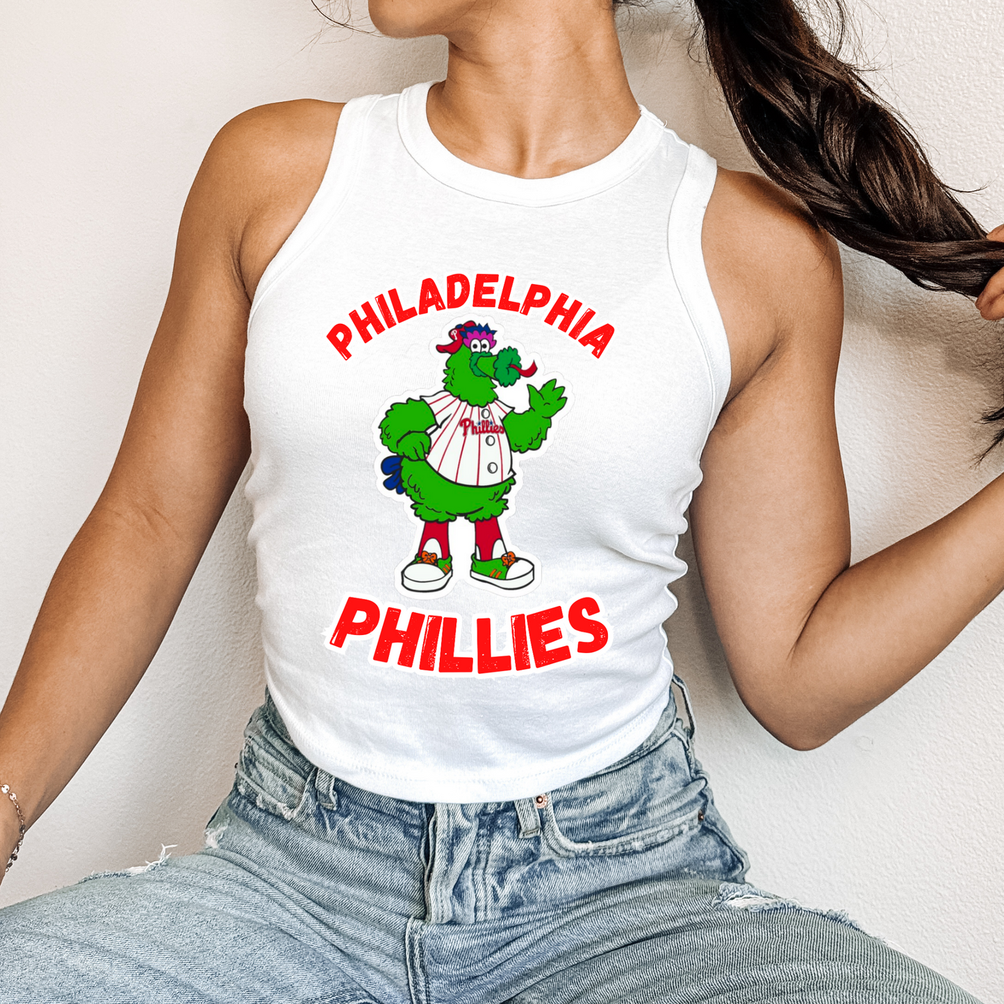 Phila Phillies Phanatic Baseball White Tank