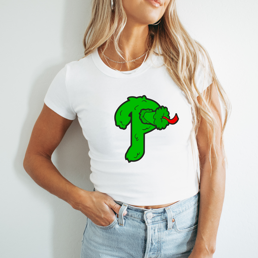 Phanatic P White Cropped Tee