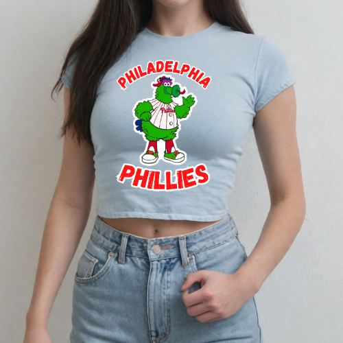 Phanatic Phila Phillies Baseball Cropped Tee