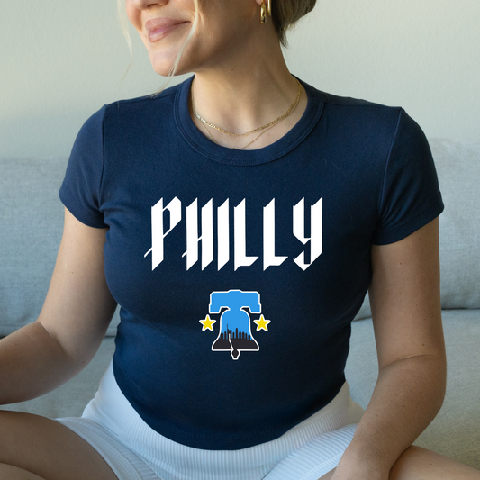 Navy City Connect Philly Cropped Tee
