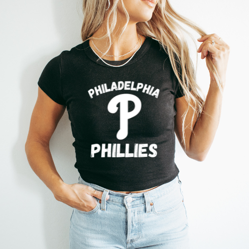 Phila Phillies Baseball Cropped Tee