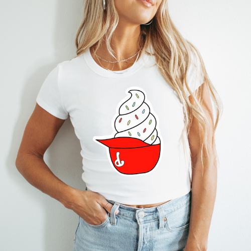 Ice Cream Baseball Cropped Tee