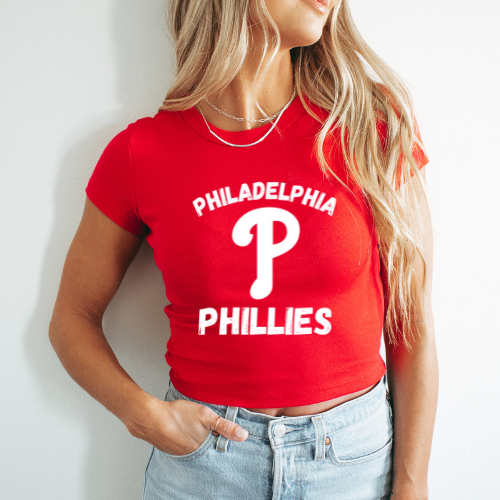 Phila Phillies Baseball Cropped Tee