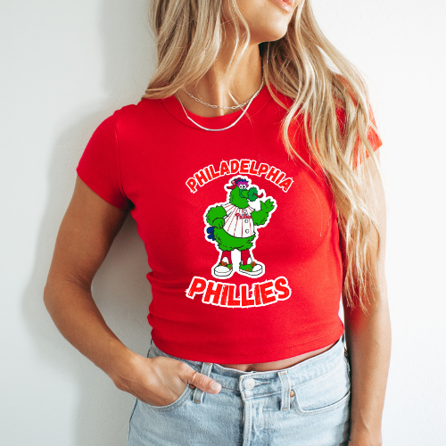 Phanatic Phila Phillies Baseball Cropped Tee