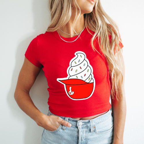 Ice Cream Baseball Cropped Tee