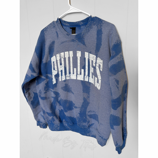 Phillies Distressed Apparel Tie Dye Royal Blue