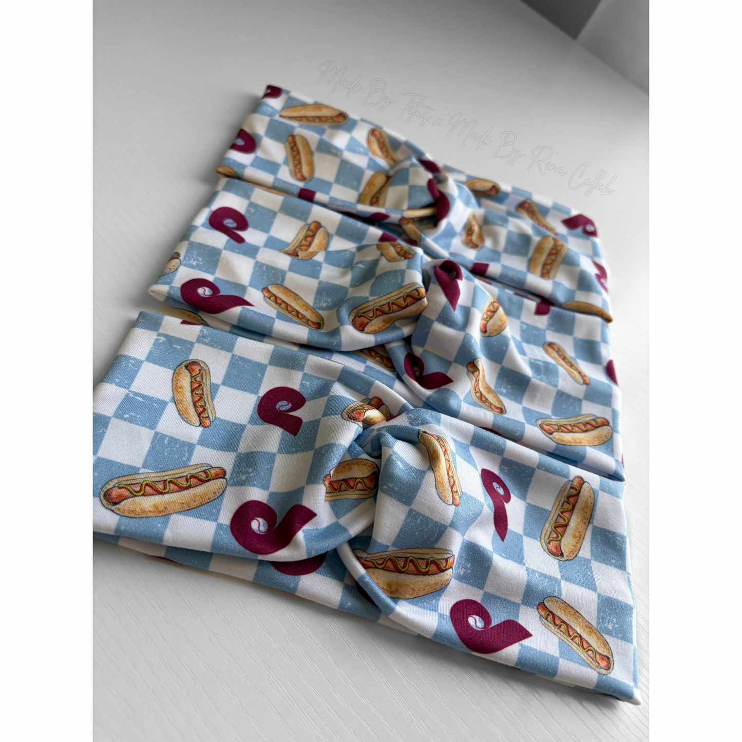 Hot Dog Baseball Headband and Scrunchie