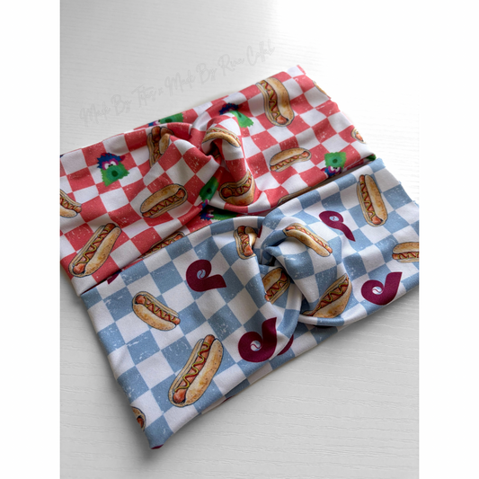 Hot Dog Baseball Headband and Scrunchie