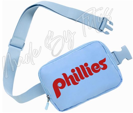 Powder Blue Baseball Crossbody Bag