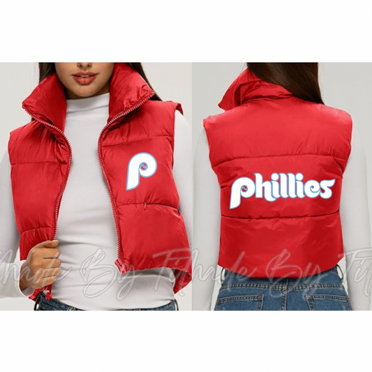 Red Baseball Vest Front and Back