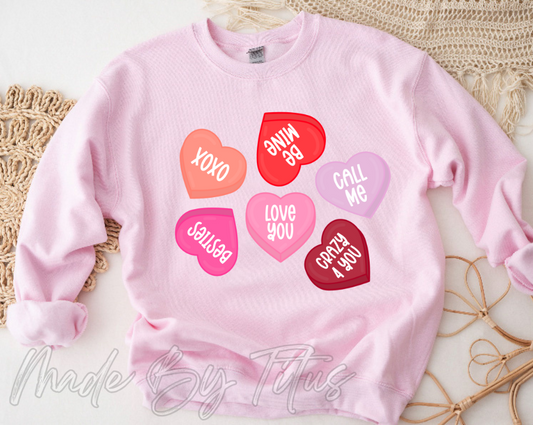 Vday Pink Candy Hearts Apparel